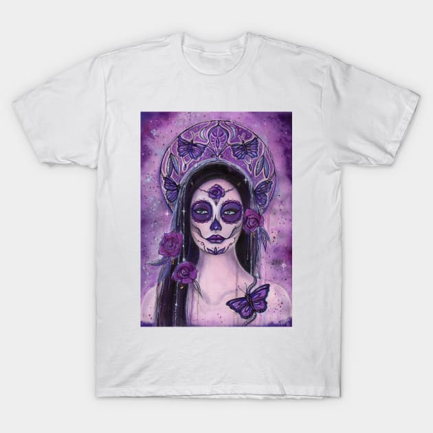 Butterfly day of the dead art by Renee Lavoie T-Shirt by ReneeLLavoie